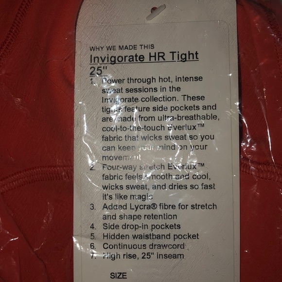 lululemon athletica Pants - Lululemon Invigorate High-Rise Tight 25"